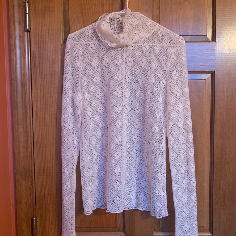 NWOT Free People Sweet Memories lace turtleneck